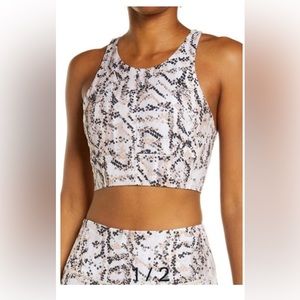 NWT Zella Live In Racerback Bra, 3X, Beige Sian print